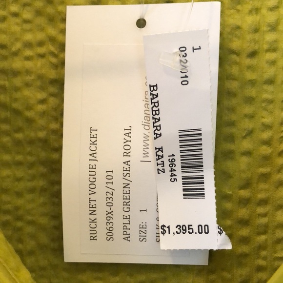 🍏 dianaira Silk & Cotton Net abstract print lightweight buttoned jacket - Picture 9 of 10